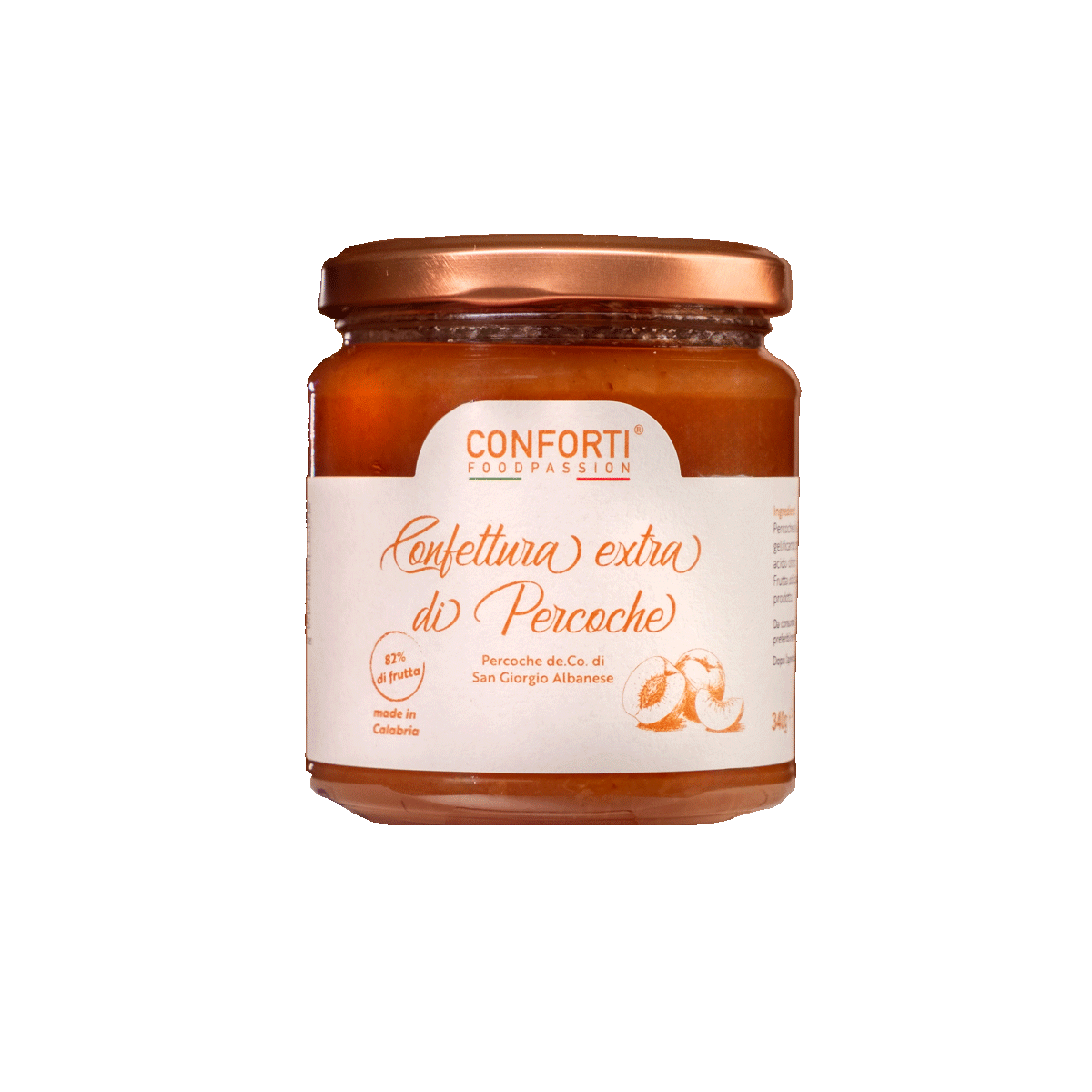 Bio Pfirsichkonfitüre Extra aus Kalabrien – 340 g